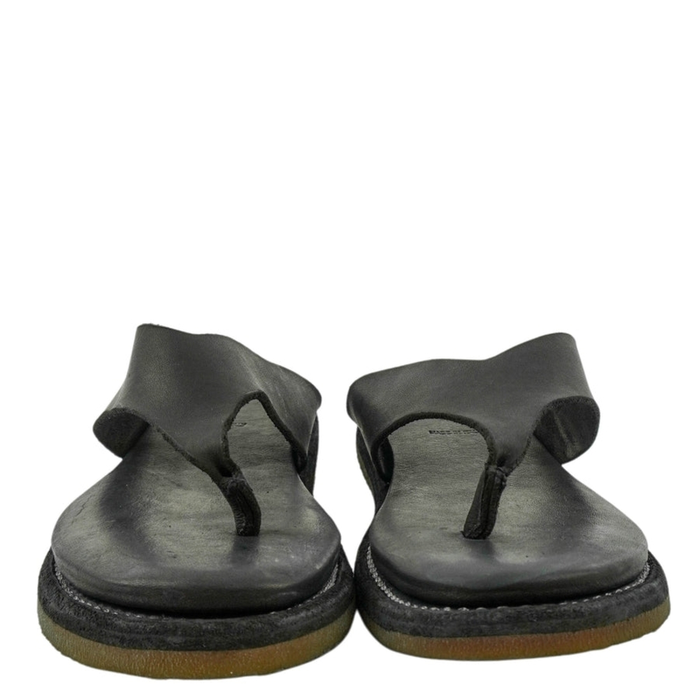 Guidi Dark Leather Flip-Flops - Picture 3 of 9